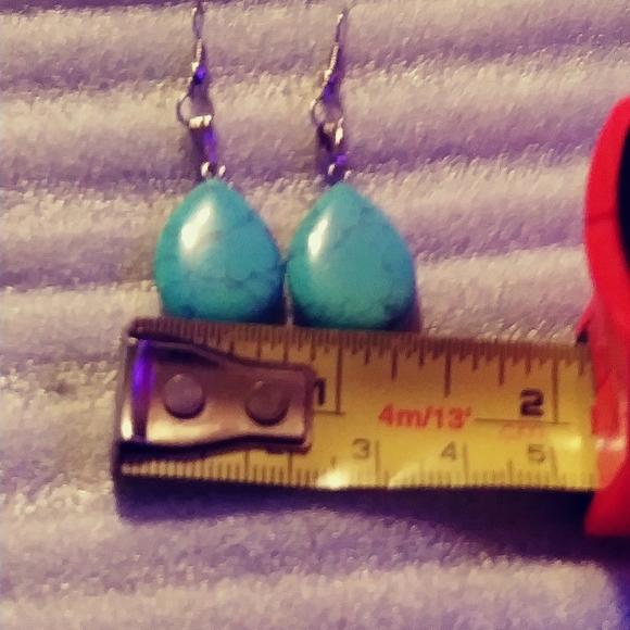 NWT- BEAUTIFUL TEARDROP TURQUOISE MATRIX STERLING - Picture 3 of 11